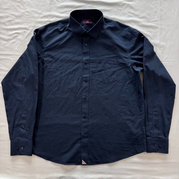 UNTUCKit Men's L Navy Phillies Signature Series Button-Down Shirt - Picture 1 of 9